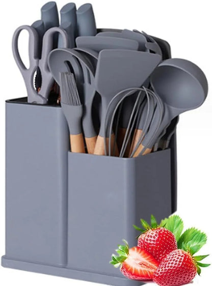 19-Piece Kitchen Utensil Set with Silicon