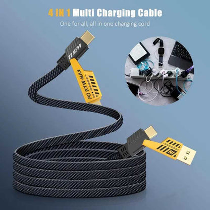 4-in-1 Multi USB PD Fast Charging Cable – Type-C & USB to Lightning / Type-C