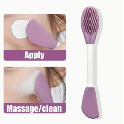 Soft silicone bristles for gentle facial exfoliation