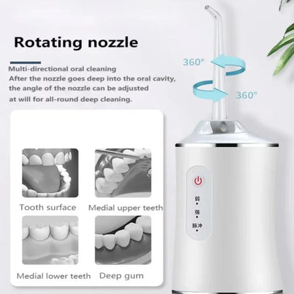 Water flosser showing cleaning modes