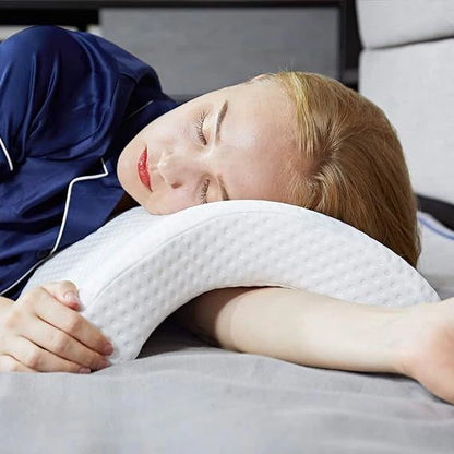 Memory foam pillow displaying its cooling, ventilated airflow design