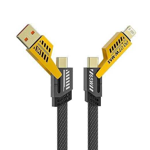 4-in-1 Multi USB PD Fast Charging Cable – Type-C & USB to Lightning / Type-C